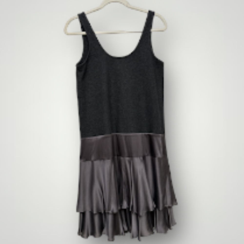 Diane Von Furstenberg GRAY Scoop Neck Sleeveless Knee-Length Shift Dress Sz 10 - Picture 3 of 6